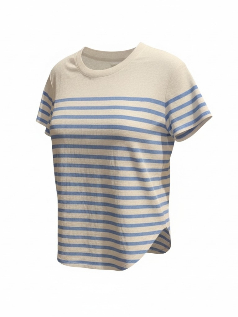 Lou & Grey White and Blue Striped Short Sleeve Tee